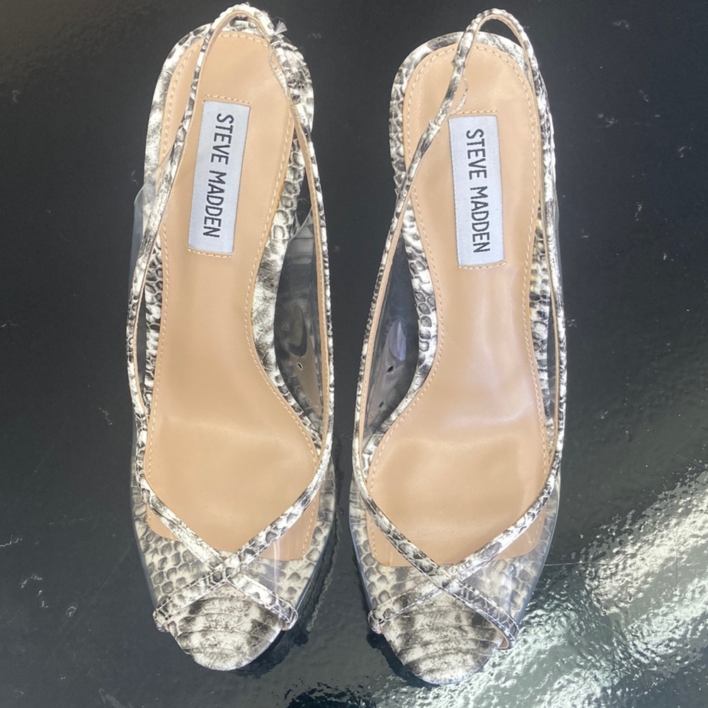 Steve Madden Women's Snakeskin Slingback Heels